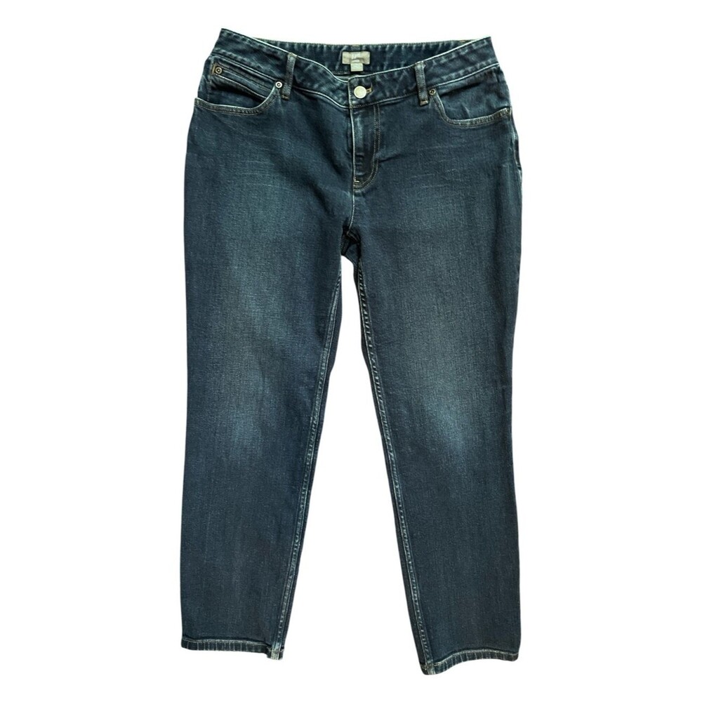 J. Jill Dark Wash Straight Leg Ankle Jeans Size 6 Stretch Denim Classic Fit